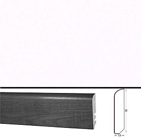 Плинтус шпонированный Tecnorivest Белый гладкий 70х13, 1 м.п.
